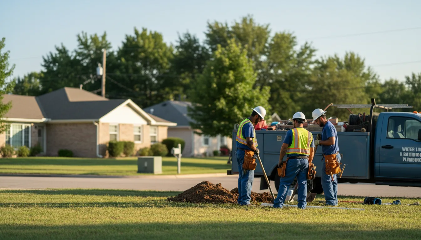 Residential water line and bathroom plumbing service in Adamsville, OH